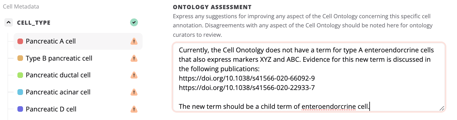 The ontology assessment with an example.